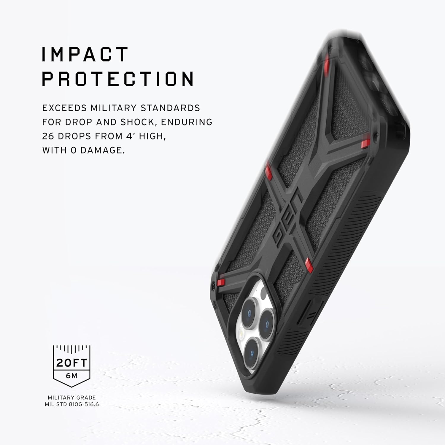 iPhone 15 UAG Monarch Rugged Armor Premium Protective Kevlar Case - Silver